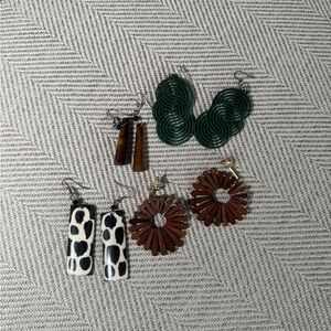 Chic Green and Brown Earring Collection